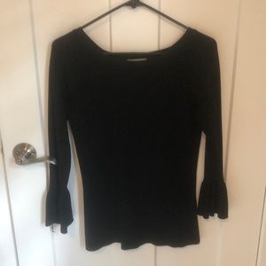 Black blouse with bell sleeves